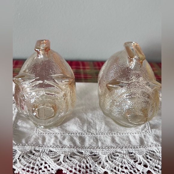 Vintage Anchor Hocking Textured light Amber Glass Piggy Bank - Picture 5 of 11